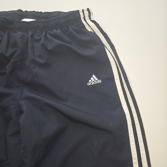 Adidas Track Pants Mens Medium Navy Climalite 3-Stripes Athletic Ankle Zip Gym - Picture 2 of 9